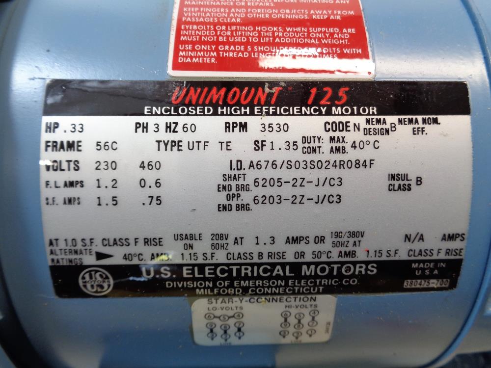 Emerson 15 HP Direct Current Motor 2880A420000 w/ Motorized Centrifugal Blower